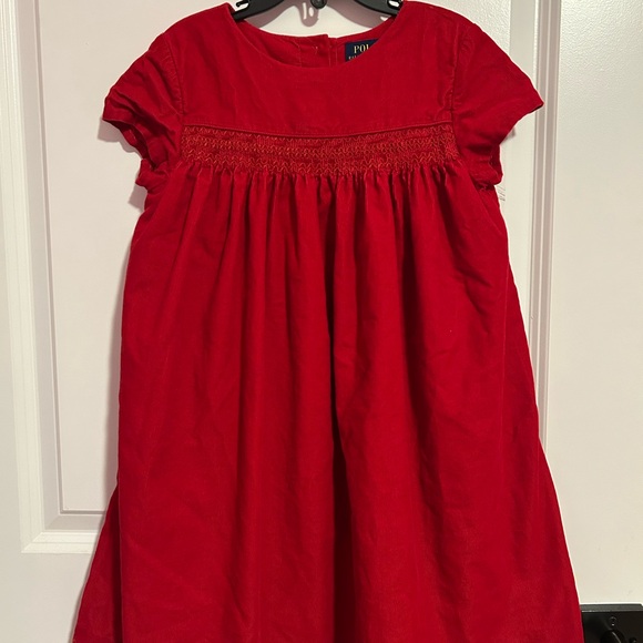Polo Ralph Lauren Other - Polo Ralph Lauren Smocked Red Corduroy Holiday Dress
